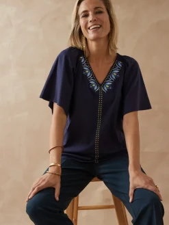 Femme Daxon Tee-shirt manches courtes papillon