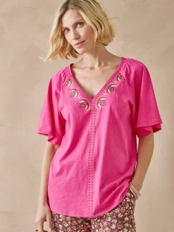 Femme Daxon Tee-shirt manches courtes papillon