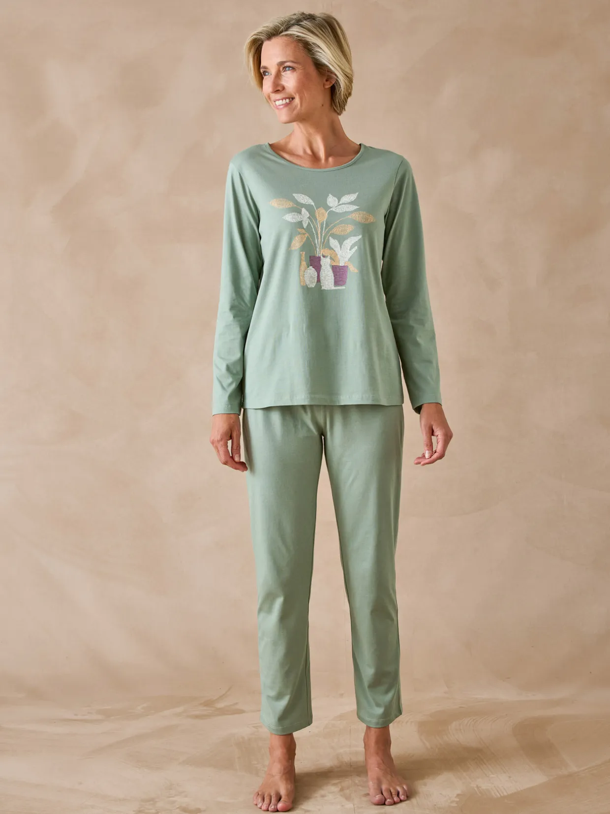 Daxon Tee-shirt manches longues maille coton