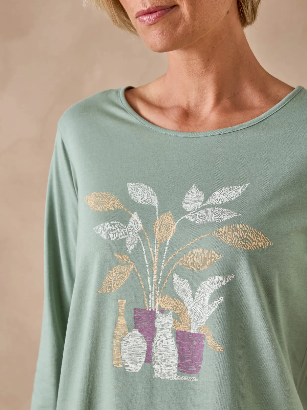 Daxon Tee-shirt manches longues maille coton