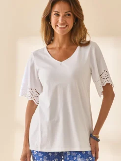 Femme Daxon Tee-shirt manches papillon