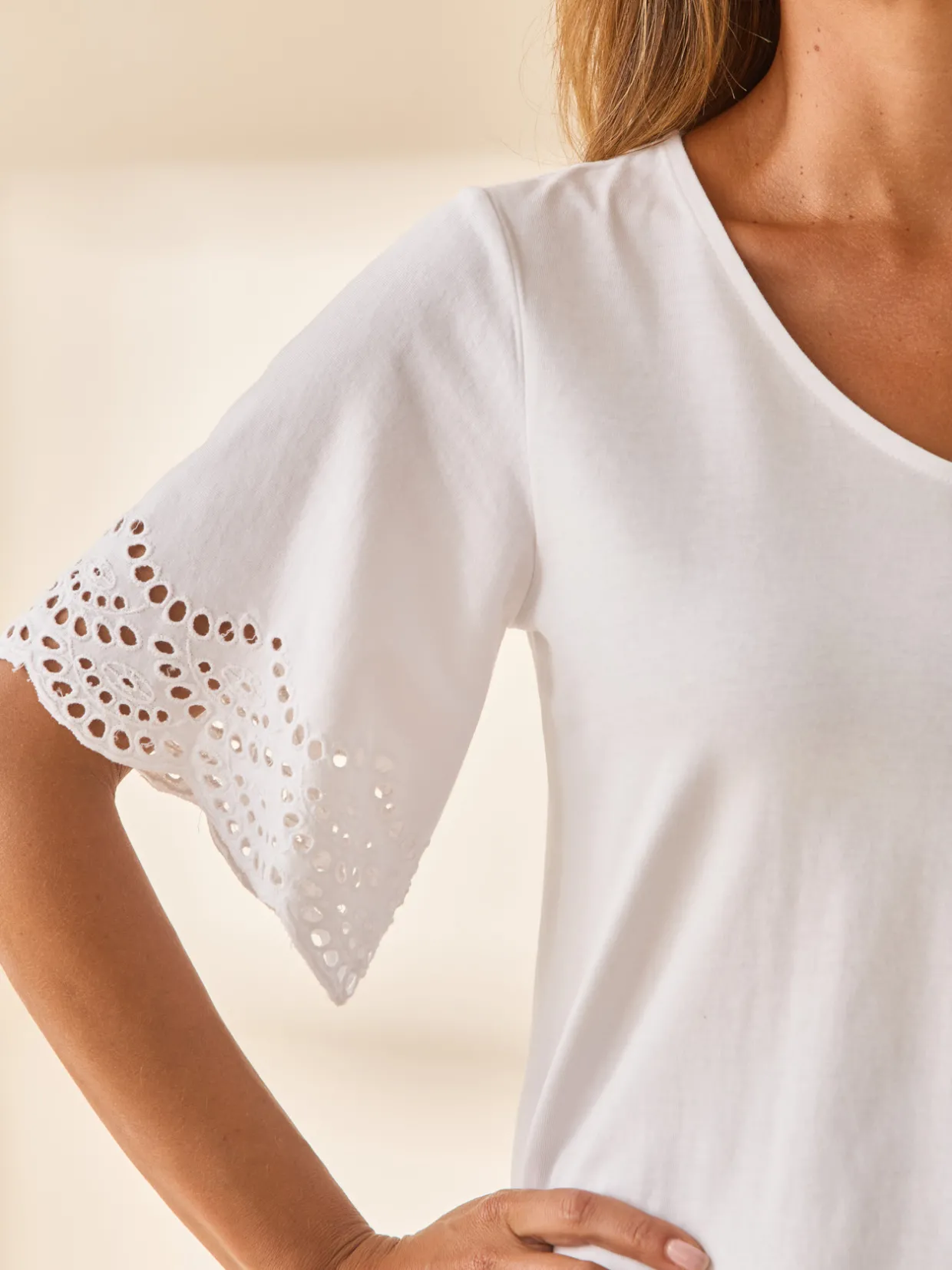 Femme Daxon Tee-shirt manches papillon