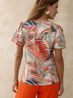 Femme Daxon Tee-shirt manches papillon