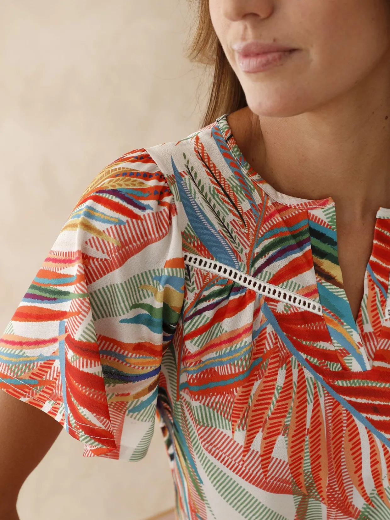 Femme Daxon Tee-shirt manches papillon