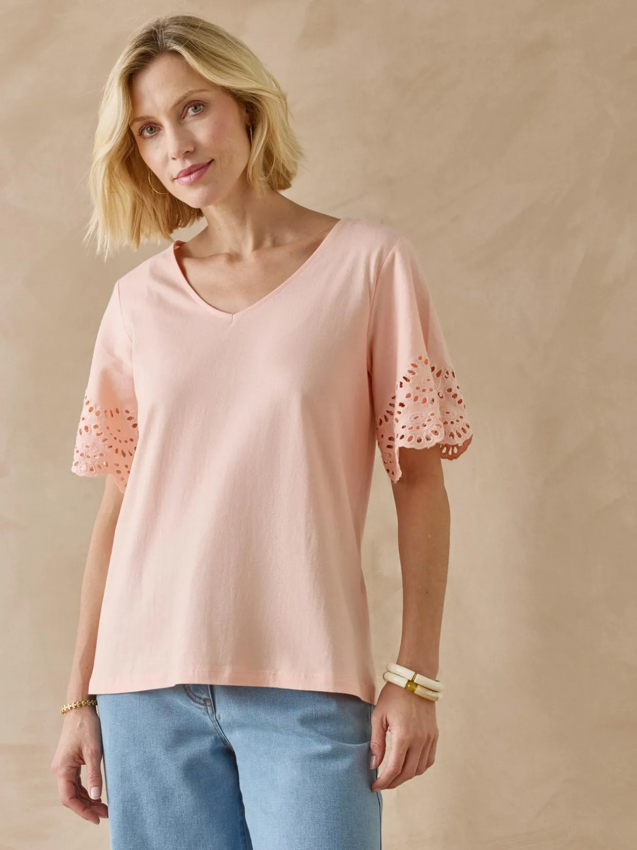 Femme Daxon Tee-shirt manches papillon