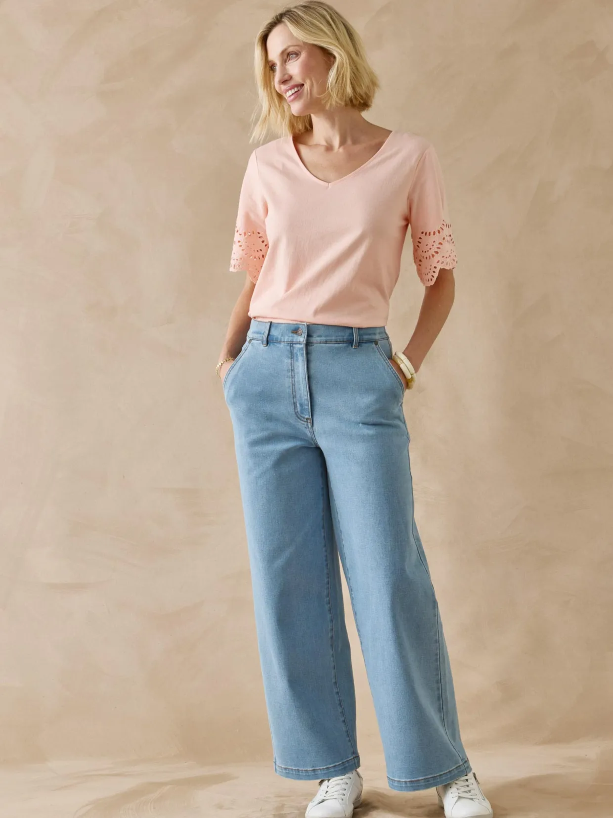 Femme Daxon Tee-shirt manches papillon