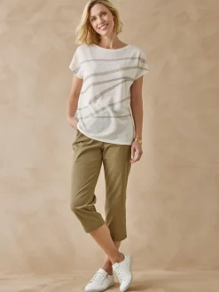 Femme Daxon Tee-shirt manches T détails strass