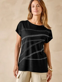 Femme Daxon Tee-shirt manches T détails strass