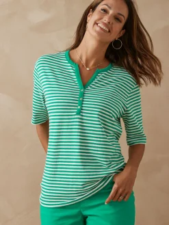 Femme Daxon Tee-shirt marinière avec lin