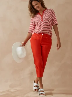 Femme Daxon Tee-shirt marinière avec lin