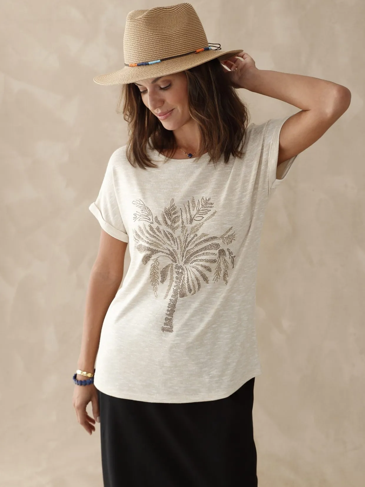 Femme Daxon Tee-shirt motif palmier