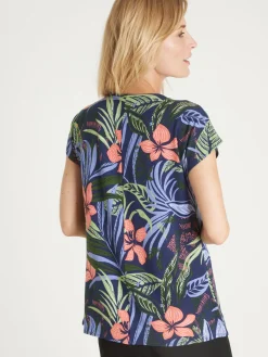 Femme Daxon Tee-shirt perles fantaisie maille fluide