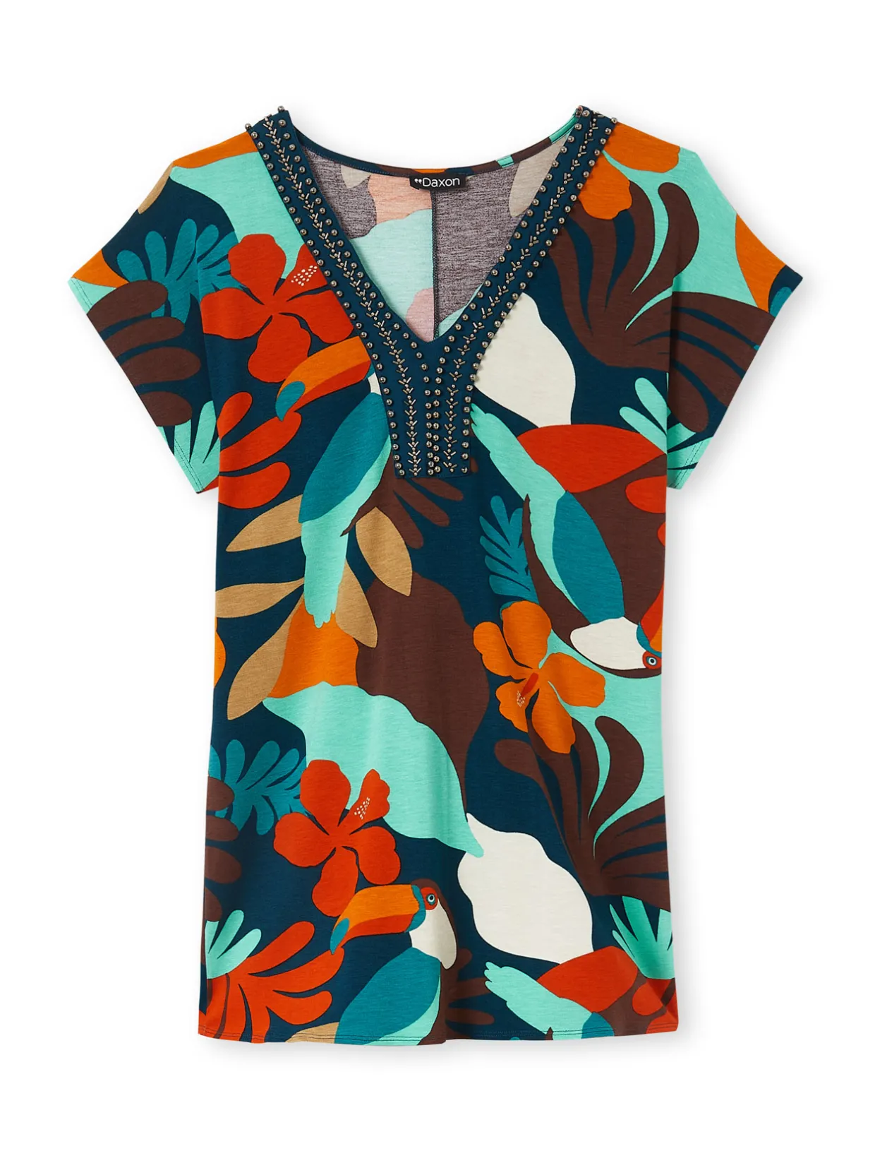 Femme Daxon Tee-shirt perles fantaisie maille fluide