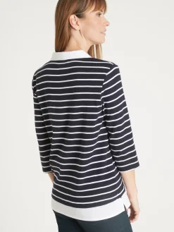 Femme Daxon Tee-shirt rayé effet 2 en 1