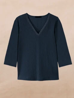 Femme Daxon Tee-shirt V galon fantaisie