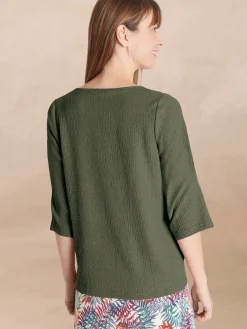 Femme Daxon Tee-shirt V galon fantaisie