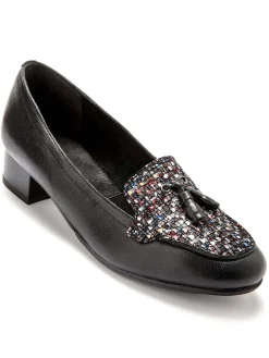 Femme Pédiconfort Trotteurs à pompons cuir demi-pointures