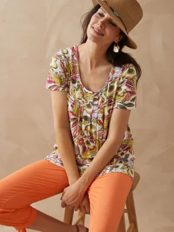 Femme Daxon Tunique en maille avec plis d'aisance