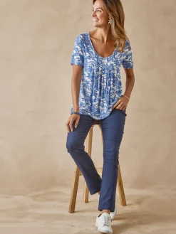 Femme Daxon Tunique en maille avec plis d'aisance