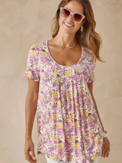 Femme Daxon Tunique en maille avec plis d'aisance