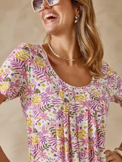 Femme Daxon Tunique en maille avec plis d'aisance