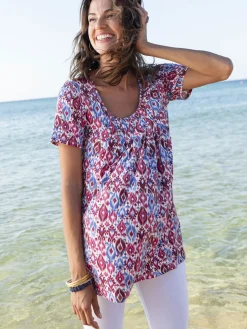 Femme Daxon Tunique en maille avec plis d'aisance