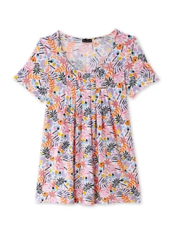 Femme Daxon Tunique en maille avec plis d'aisance