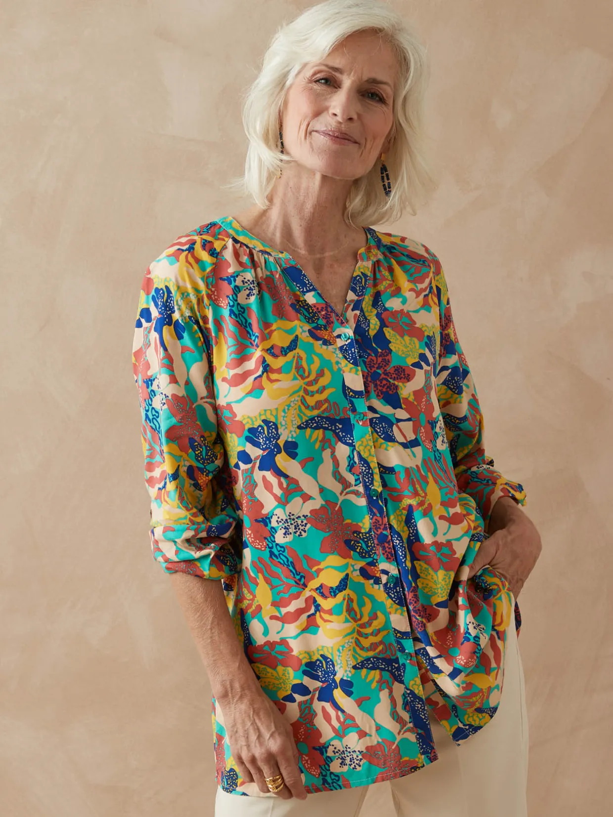 Femme Daxon Tunique longue entièrement boutonnée