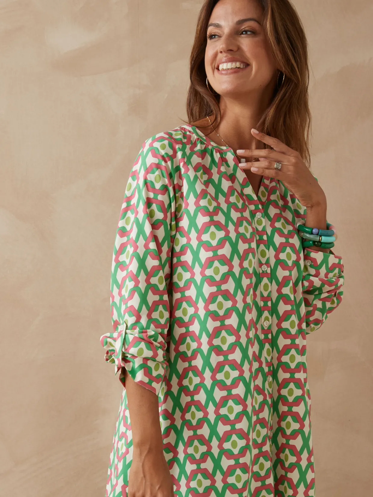 Femme Daxon Tunique longue entièrement boutonnée