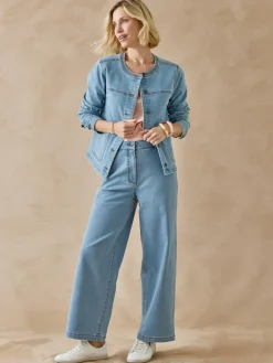 Femme Daxon Veste denim encolure ronde