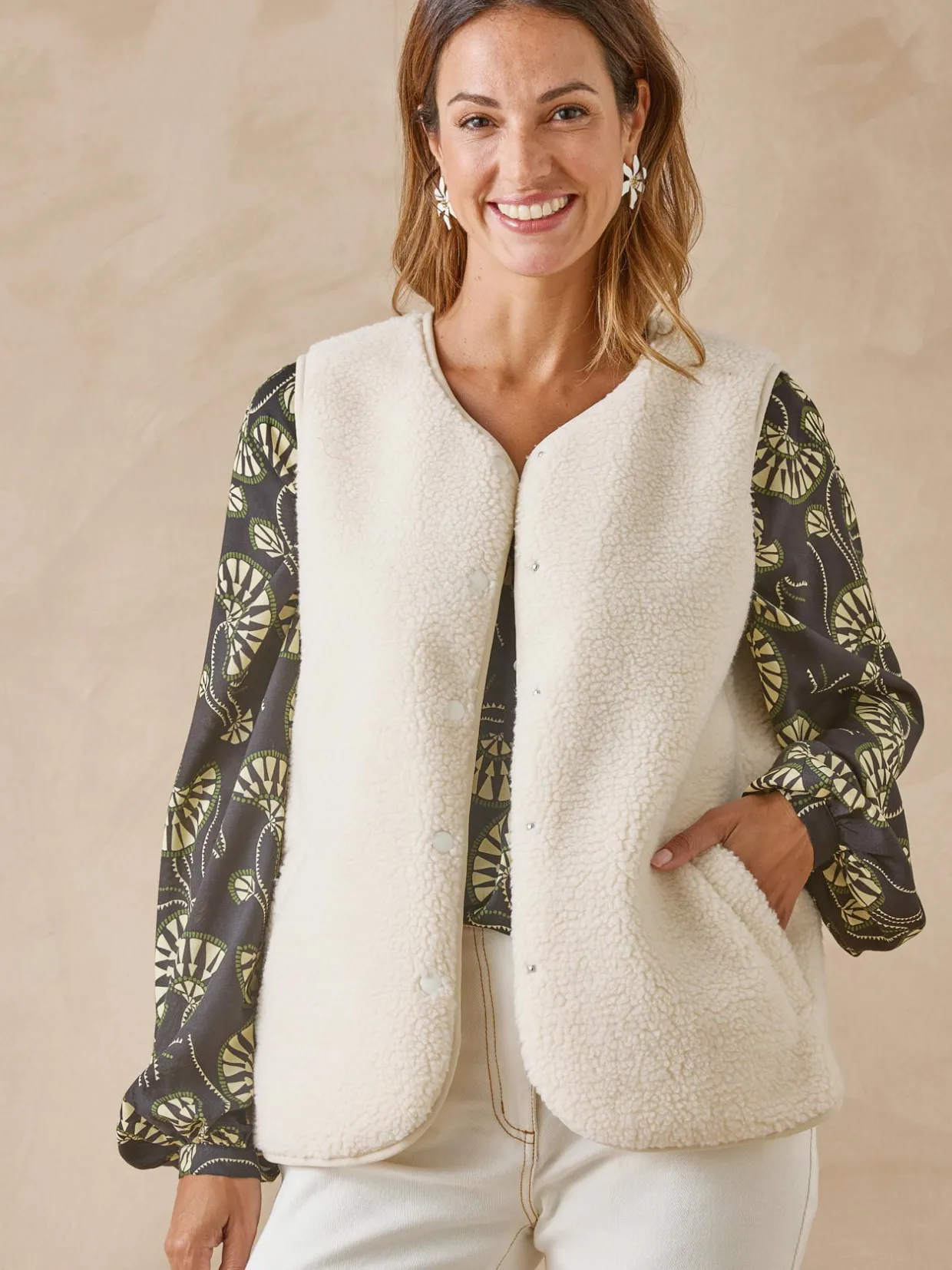 Femme Daxon Veste sans manches en maille moutonnée