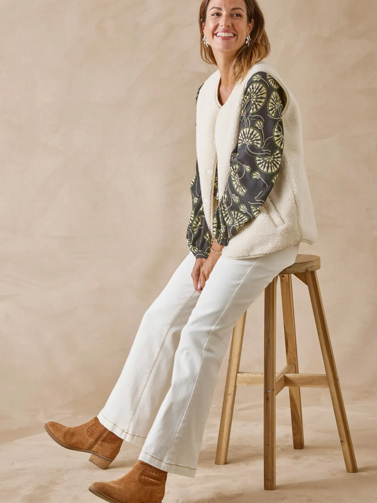 Femme Daxon Veste sans manches en maille moutonnée