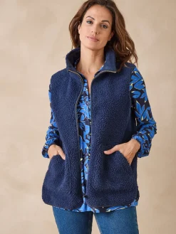 Femme Daxon Veste sans manches sherpa moumoute