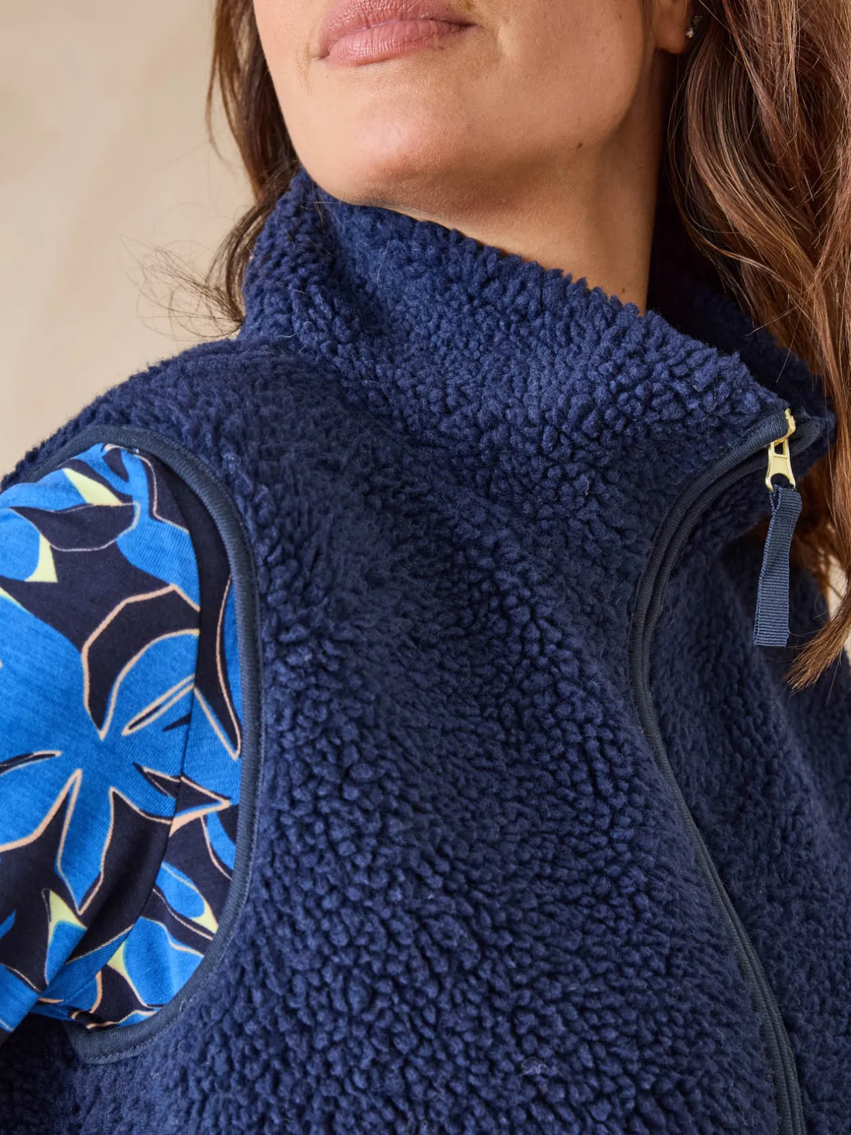 Femme Daxon Veste sans manches sherpa moumoute