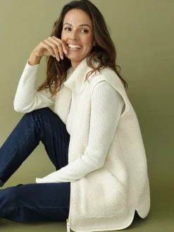 Femme Daxon Veste sans manches sherpa moumoute