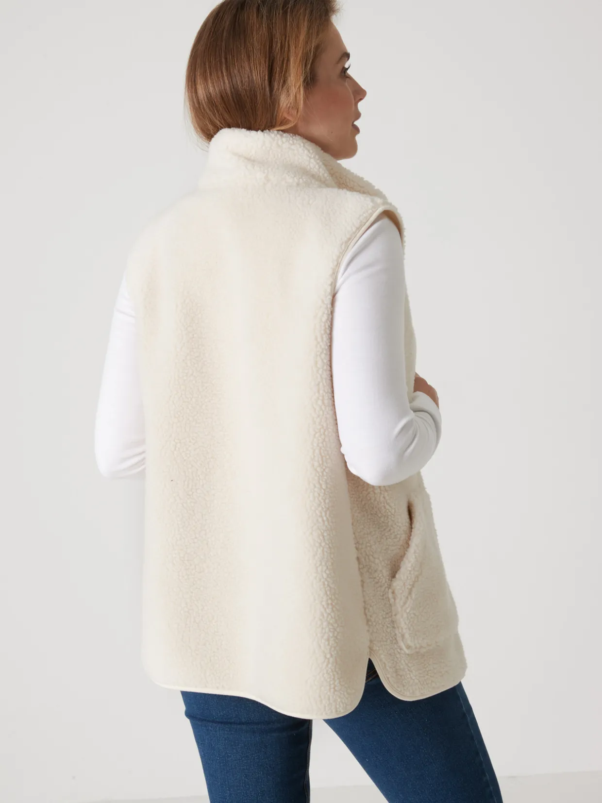 Femme Daxon Veste sans manches sherpa moumoute