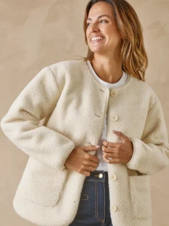 Femme Daxon Veste teddy sherpa moumoute chaude